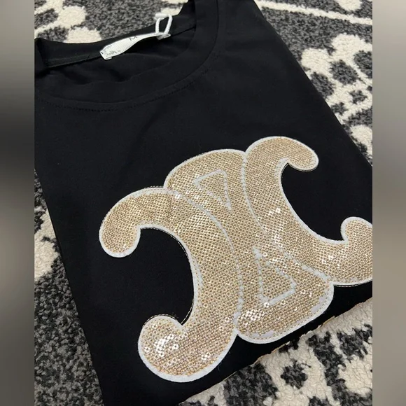 Tops | Brand New Designer Logo Celine Tshirt Size M | Poshmark